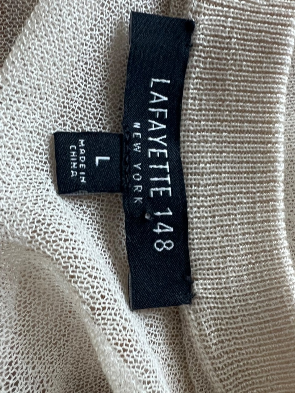 Lafayette 148 Silk Cashmere Cardigan – Lightweight Beige Button Front (L) - Picture 5 of 6